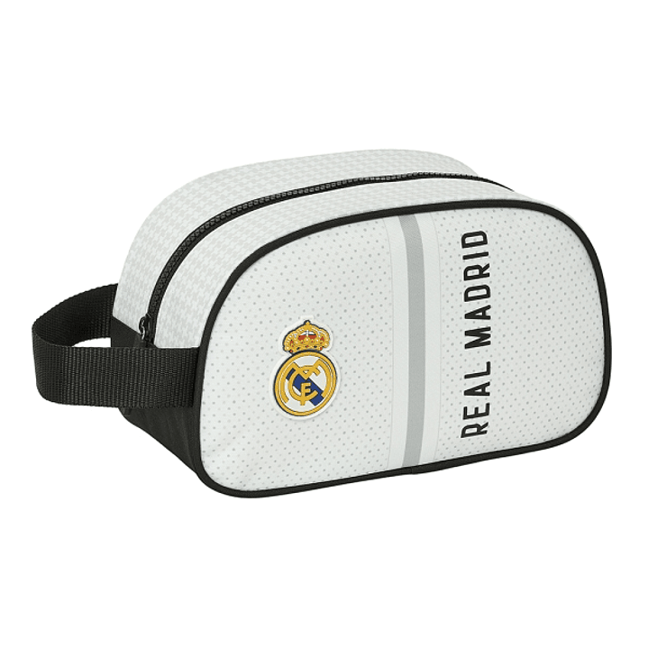 Safta Real Madrid 1ª Equipacion 24/25 Neceser - 1 Compartimento - Asa de Mano - 26x15x12cm - Color Blanco/Negro 1