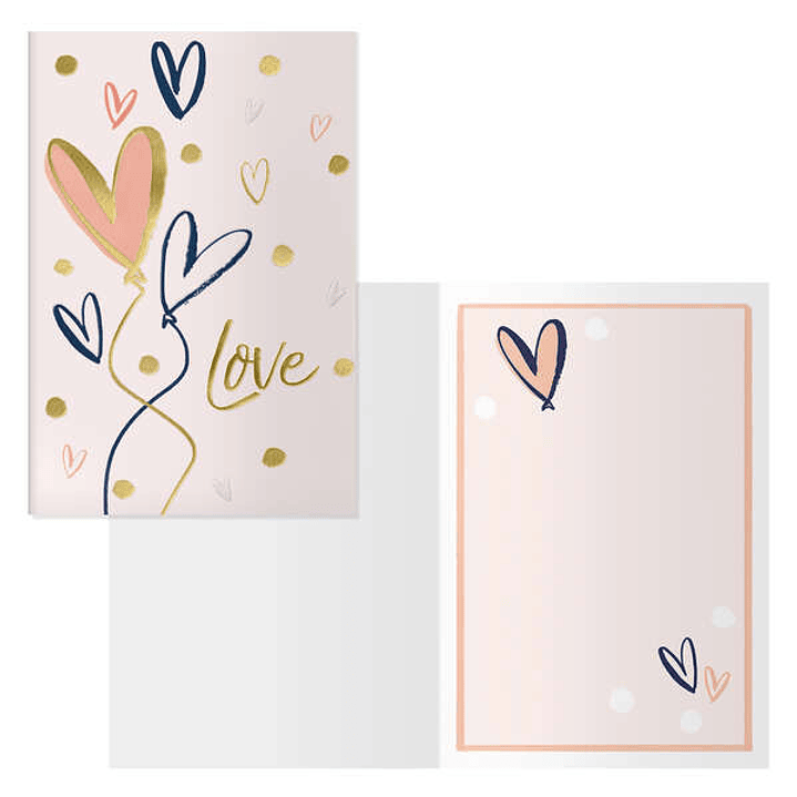 Dohe Hearts Pack de 6 Tarjetas de Felicitacion para Parejas - 11.5x17cm - Impresion a Todo Color - Estampaciones con Pelicula de Color - Estampacion e 1