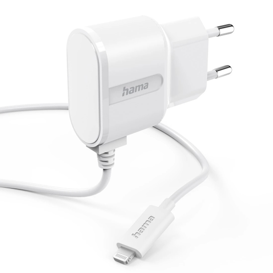 Hama Cargador de Pared - Potencia 5W - Lightning - Cable 1m - Color Blanco 1