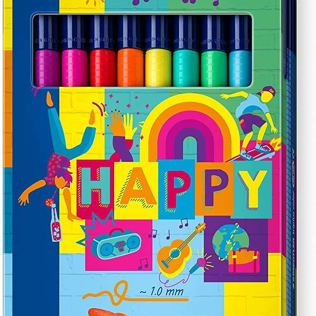 Staedtler Triplus Color 323 Pack de 10 Rotuladores de Punta Fina - Trazo 1mm Aprox - Tinta Base de Agua - Colores Surtidos 1