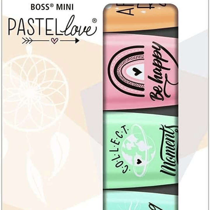 Stabilo Boss Mini Pastellove Pack de 5 Marcadores Fluorescentes - Trazo entre 2 y 5mm - Tinta con Base de Agua - Antisecado - Colores Rosa, Naranja, V 1