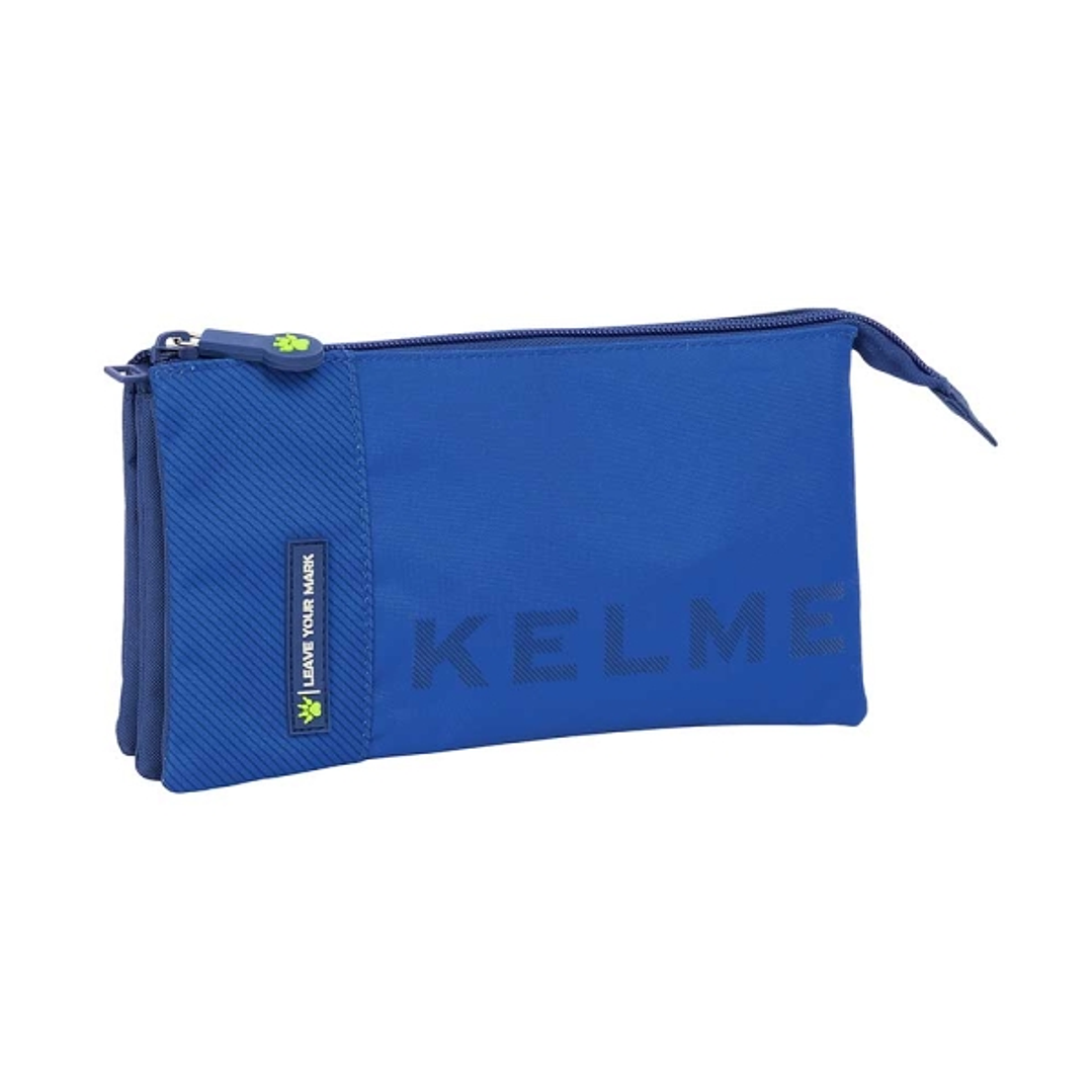 Safta Kelme Blue Portatodo - 3 Compartimentos con Cremalleras - Bolsillo Interior - 0.6L - 220x30x120mm - Color Azul 1