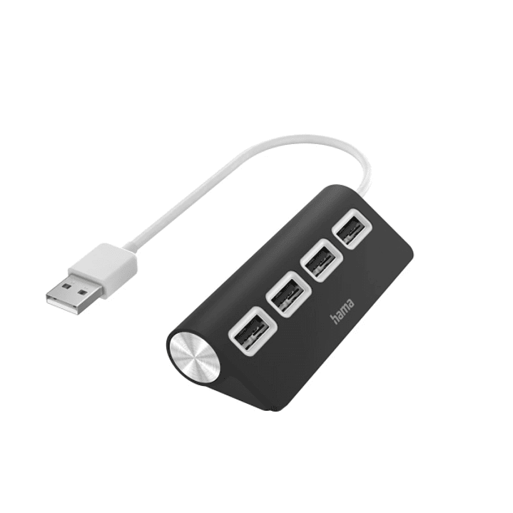 Hama Essential Hub USB 2.0 - Cable USB-A Integrado de 15cm - 4x USB-A - Color Negro 1