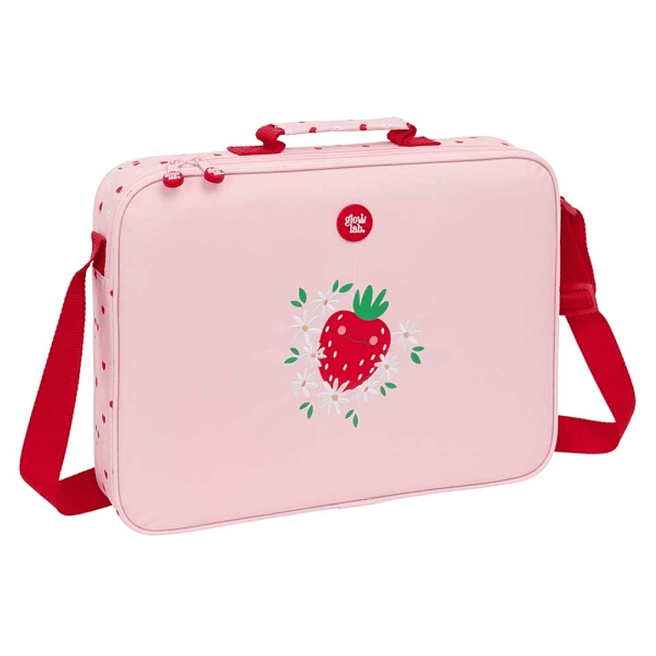 Safta Glowlab Frutitas Maletin con Cremallera - Bandolera Ajustable - Asa Forrada - Doble Tirador - Fondo Semirigido - 6L - 380x60x280mm - Color Rosa 1