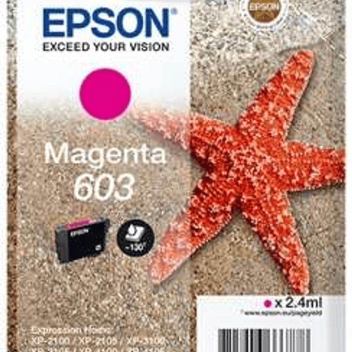 Epson 603 Magenta Cartucho de Tinta Original - C13T03U34010 1
