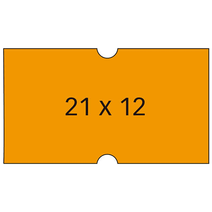 Apli Pack de 6 Rollos Etiquetas Naranjas 21x12mm para Maquinas de Precios de 1 Linea - 1000 Etiquetas/Rollo - Adhesivo Removible y Cantos Rectos - Alt 1