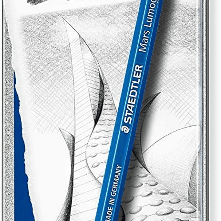 Staedtler Mars Lumograph 100 Pack de 6 Lapices de Grafito - Resistencia a la Rotura - Graduaciones Surtidas 1