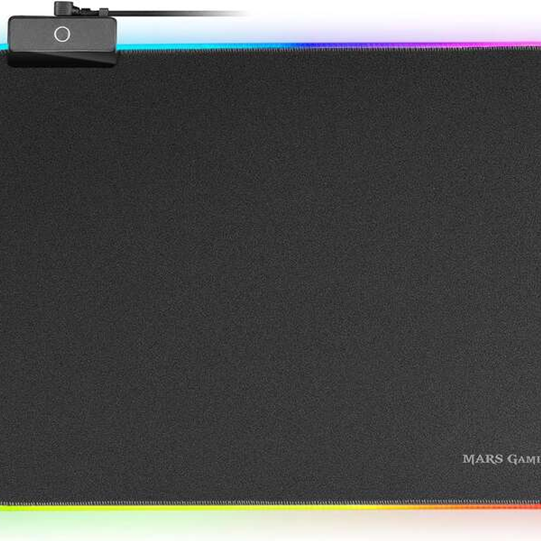 Mars Gaming Alfombrilla MMPRGBL - 365x265mm - Superficie Optimizada - Sistema RGB Control con Fibra Optica - 12 Modos de Iluminacion - Material Nanote 1
