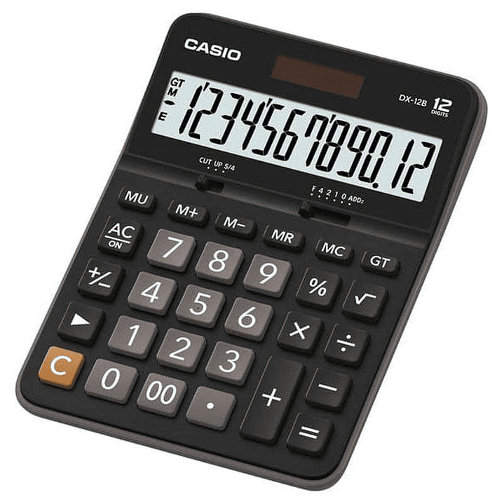 Casio DX-12B Calculadora de Escritorio - Pantalla Extragrande LCD de 12 Digitos - Solar y Pilas - Color Negro 1