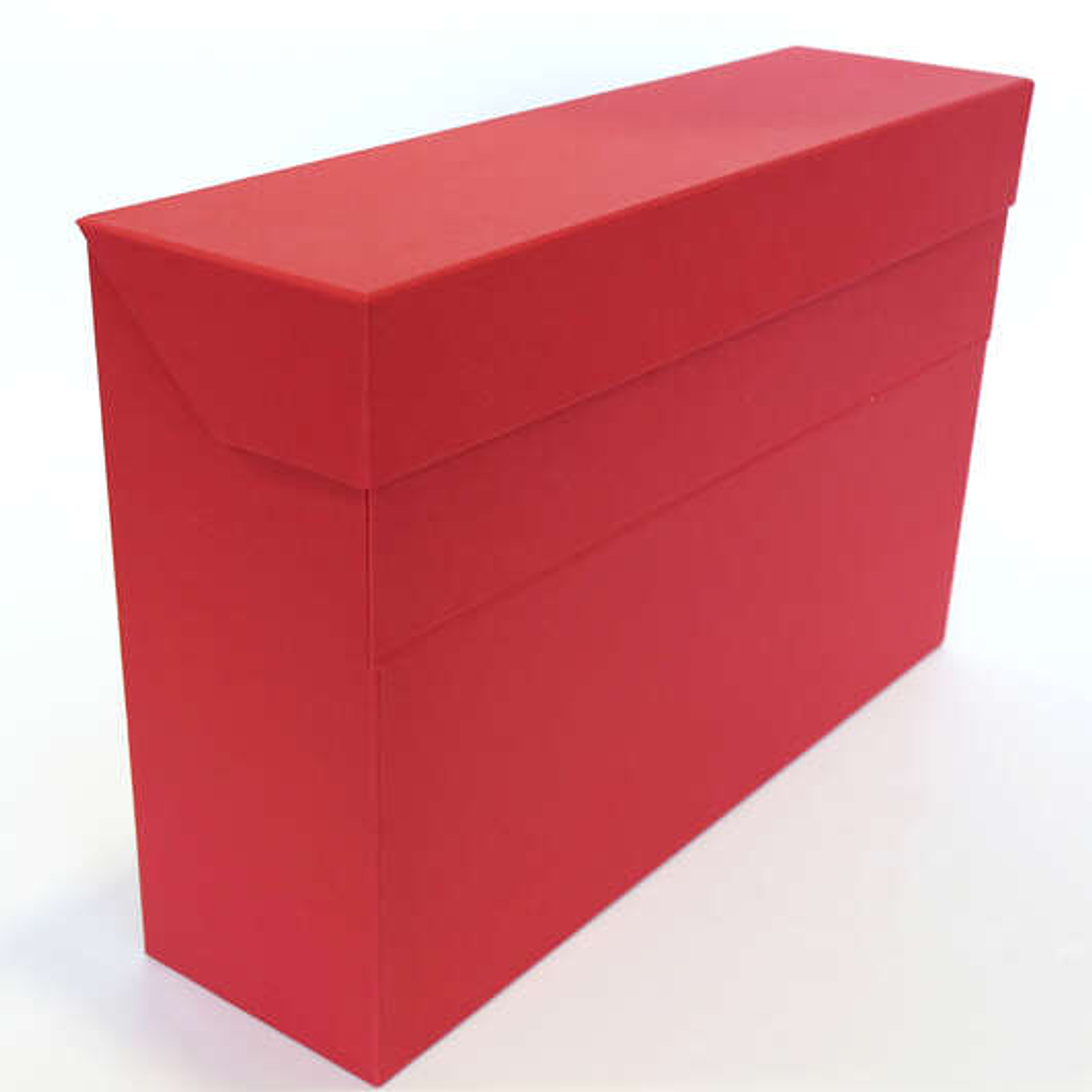 Elba Caja de Transferencia Resistente 39.6x25.4cm - Tapa con Cierre de Seguridad - Asa Ergonomica - Color Rojo Intenso 1