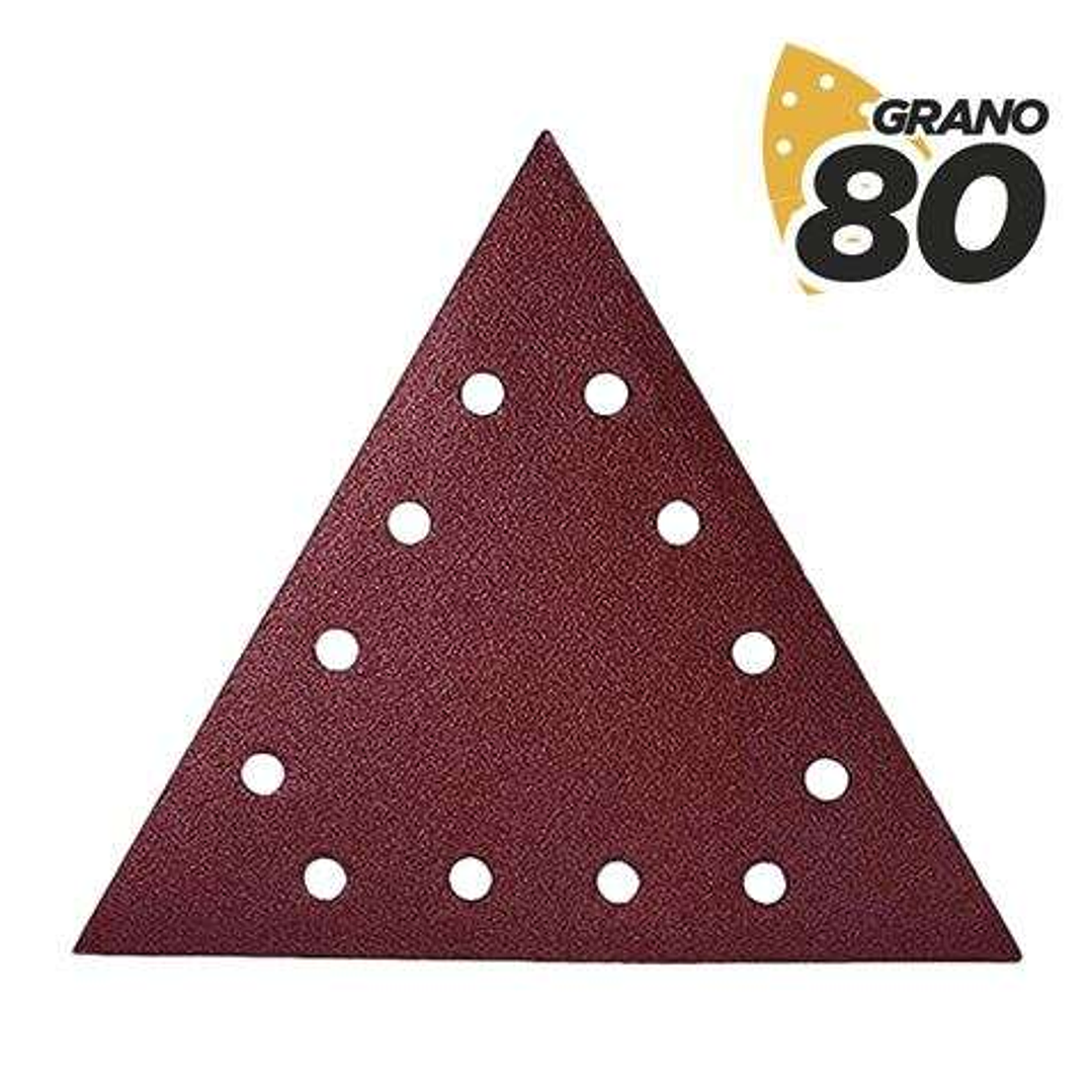 Blim Pack de 5 Lijas con Velcro para Lijadora BL0223 - Grano 80 - Formato Triangular 1