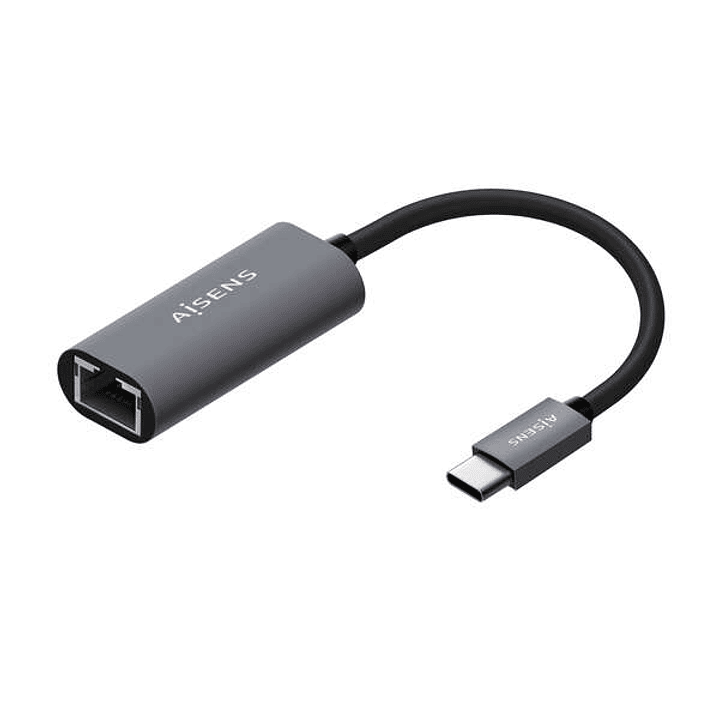 Aisens Conversor USB3.1 GEN1 USB-C a Ethernet Gigabit 10/100/1000 Mbps - 15cm - Color Gris 1