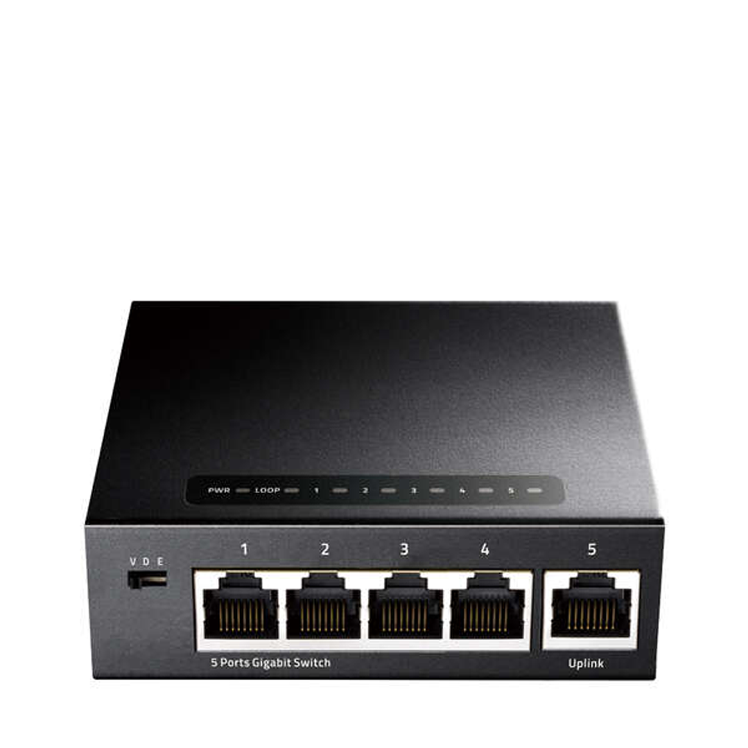 Cudy GS105 Switch 5 Puertos Gigabit Adaptables 10/100/1000 Mbps 1