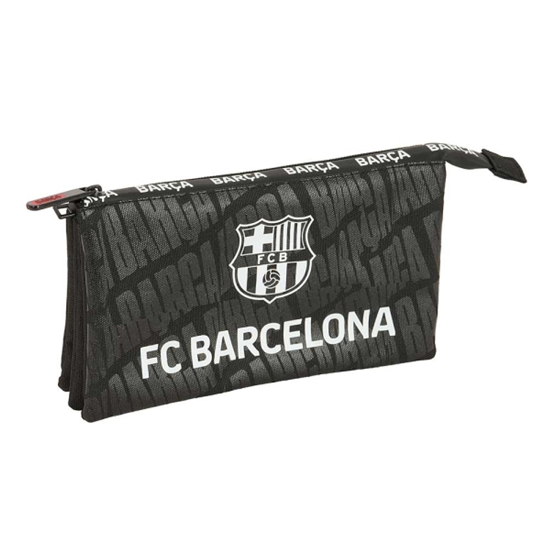 Safta F.C.Barcelona Portatodo - 3 Compartimentos con Cremalleras - Bolsillo Interior - 0.6L - 220x30x120mm - Color Negro 1