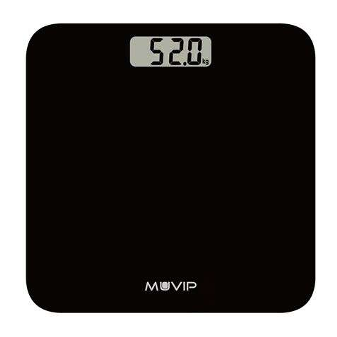 Muvip Bascula Digital de Baño - Capacidad 180Kg - Sensores Alta Precision - Color Negro 1