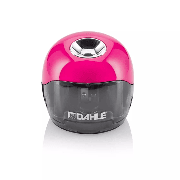Dahle 250 Afilalapices Electrico - Para Lapices de Ø 8mm - Gran Deposito Transparente - Alimentacion con Pilas AA - Color Rosa 1