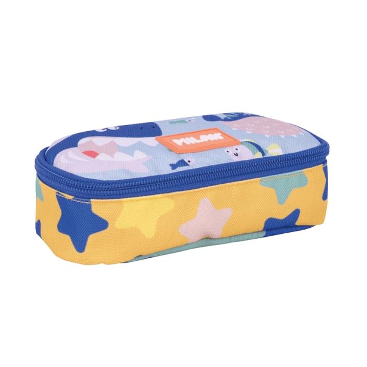 Milan Blue Odyssey Estuche Portatodo - Ovalado - Cierre con Cremallera - Malla Interior - 20.5x9x5.5cm - Multicolor 1