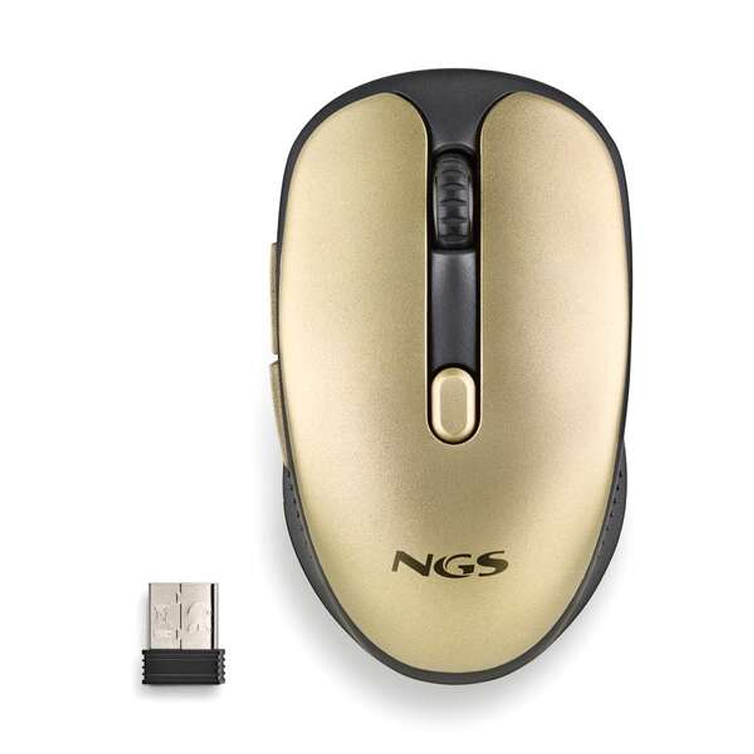 NGS Evo Rust Gold Raton Inalambrico USB 1600dpi - 5 Botones - Recargable - Uso Diestro 1