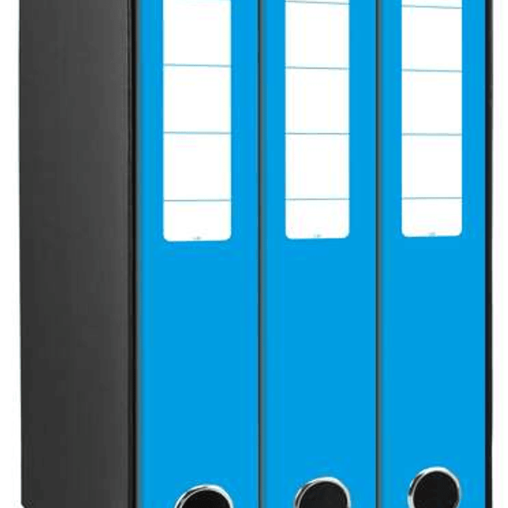 Mariola Box Modulo de 3 Archivadores con Rado 2 Anillas 40mm - Tamaño 35x26x17cm - Carton Forrado - Color Azul 1