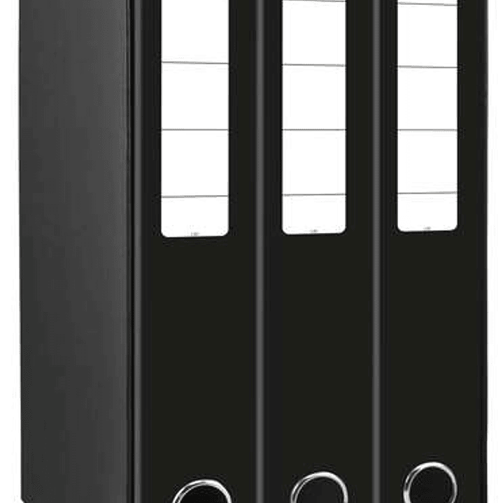 Mariola Box Modulo de 3 Archivadores con Rado 2 Anillas 40mm - Tamaño 35x26x17cm - Carton Forrado - Color Negro 1