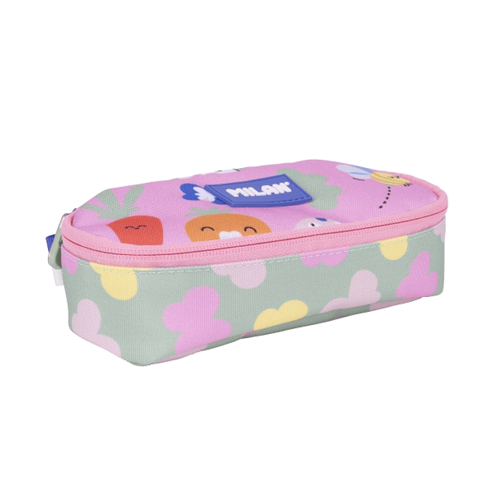 Milan Green and Grow Estuche Portatodo - Ovalado - Cierre con Cremallera - Malla Interior - 20.5x9x5.5cm - Multicolor 1