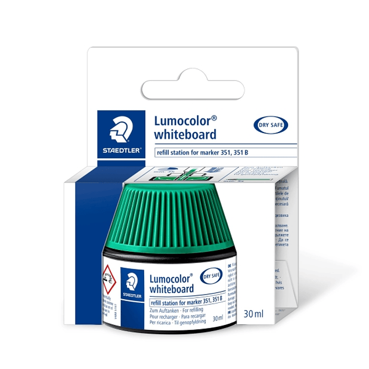 Staedtler Bote de Tinta para Recarga Rotulador Lumocolor 351 - Capacidad 30ml - Color Verde 1