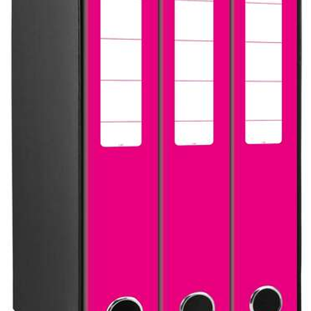 Mariola Box Modulo de 3 Archivadores con Rado 2 Anillas 40mm - Tamaño 35x26x17cm - Carton Forrado - Color Fucsia 1