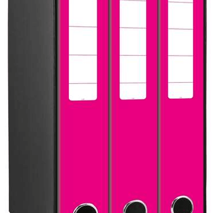 Mariola Box Modulo de 3 Archivadores con Rado 2 Anillas 40mm - Tamaño 35x26x17cm - Carton Forrado - Color Fucsia 1