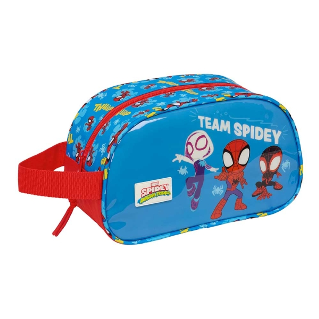 Safta Spidey Neceser de 5L - Cremallera - Asa Lateral - Adapatable a Carro - 260x120x150mm - Color Rojo y Azul 1