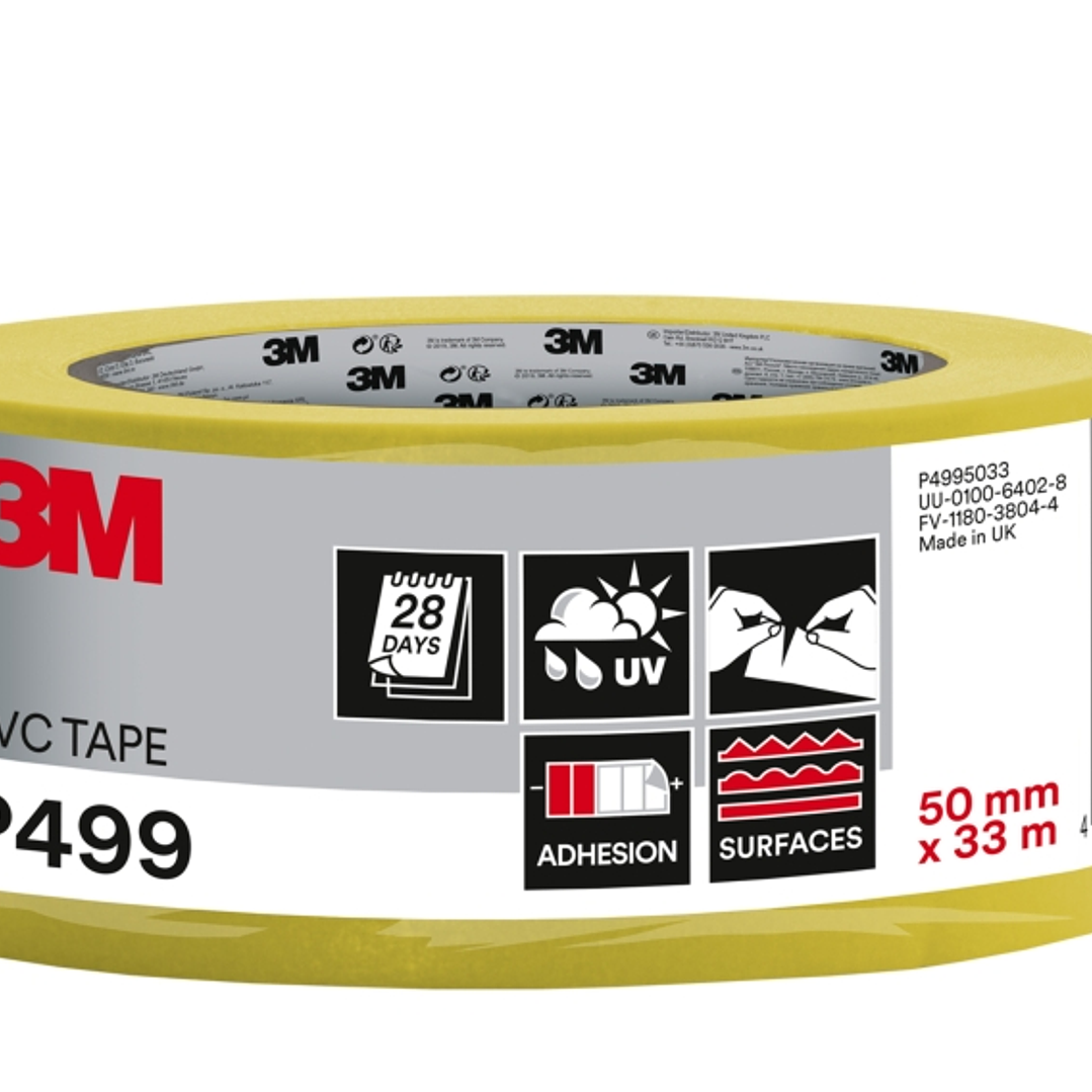 3M Cinta Adhesiva de PVC - 50mm x 33M - Alta Visibilidad - Color Amarillo 1