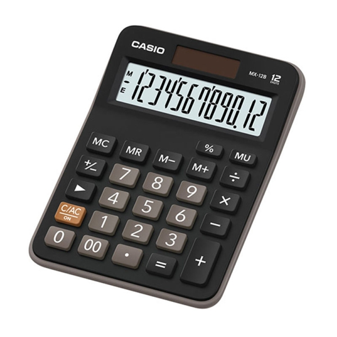 Casio MX-12B Calculadora de Escritorio Pequeña - Pantalla LCD de 12 Digitos - Solar y Pilas - Color Negro 1