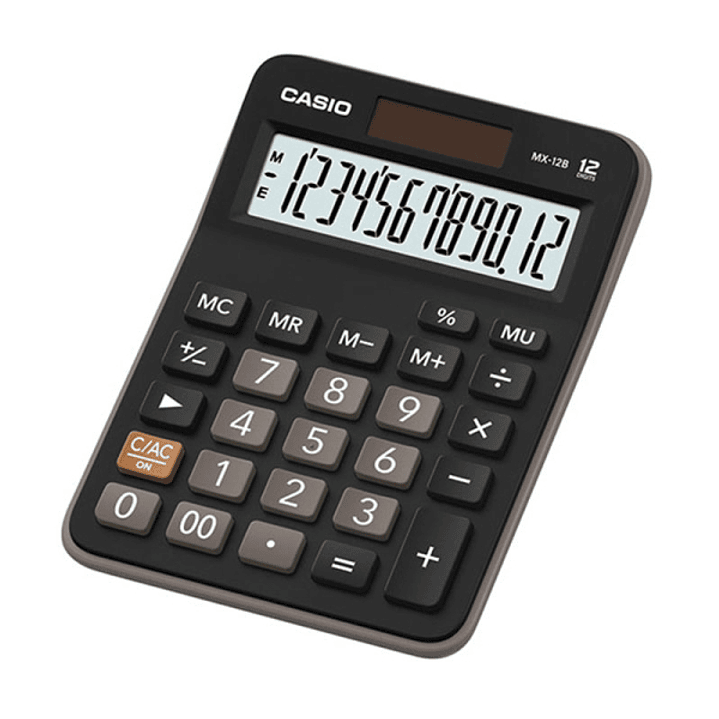Casio MX-12B Calculadora de Escritorio Pequeña - Pantalla LCD de 12 Digitos - Solar y Pilas - Color Negro 1