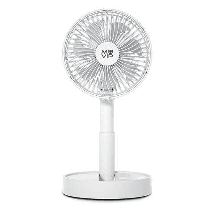 Muvip Ventilador de Sobremesa Portatil Plegable 5W 15cm de Diametro - 4 Velocidades - Angulo Ajustable hasta 90º - Autonomia hasta 12h - Color Blanco 1