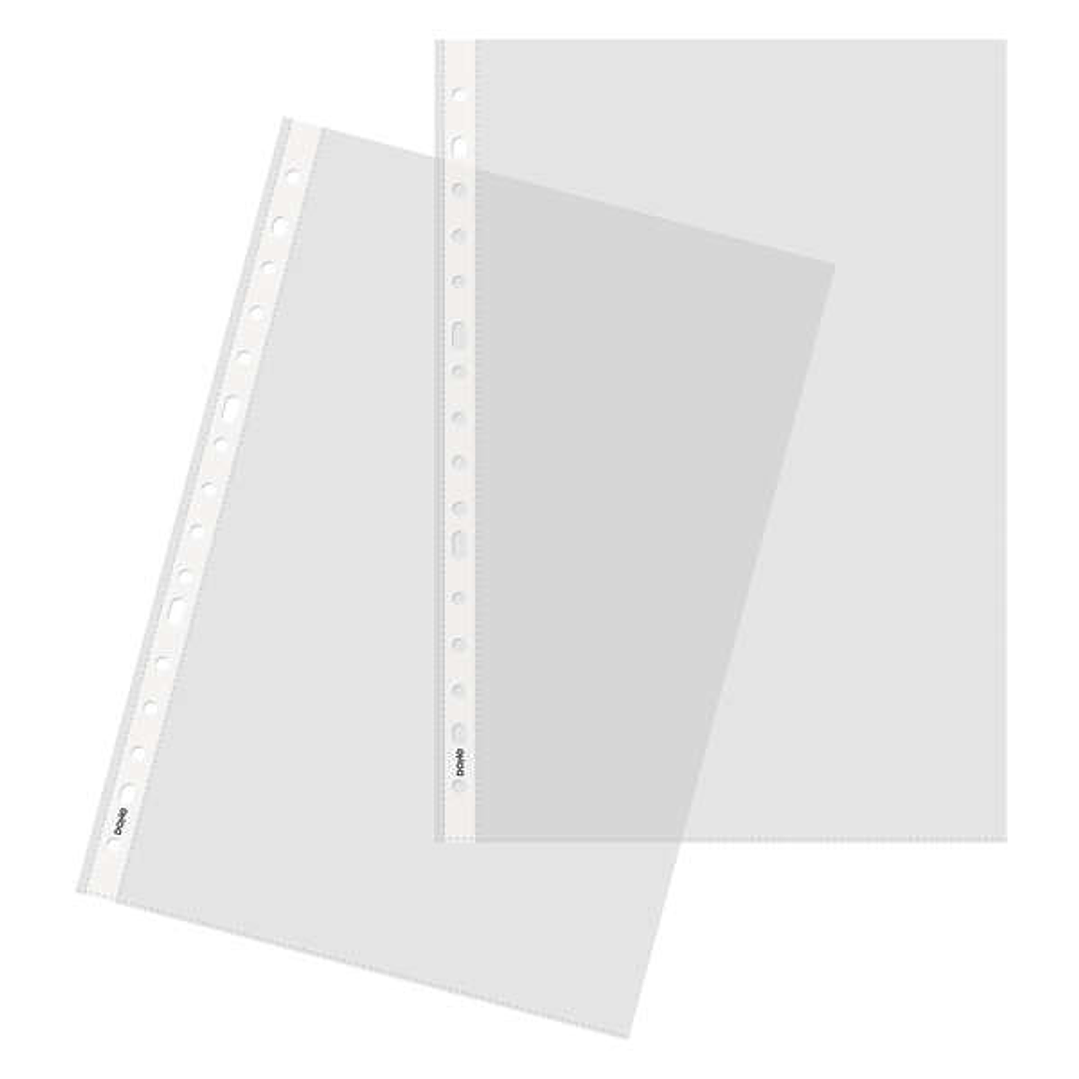 Dohe 100 Fundas Multitaladro en Polipropileno Liso Cristal - 16 Perforaciones 1