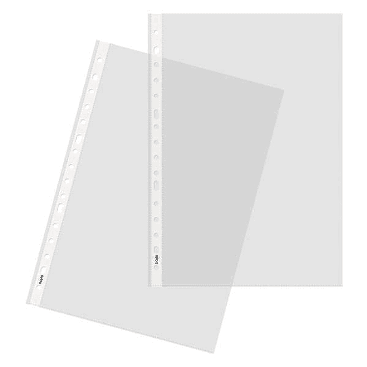 Dohe 100 Fundas Multitaladro en Polipropileno Liso Cristal - 16 Perforaciones 1