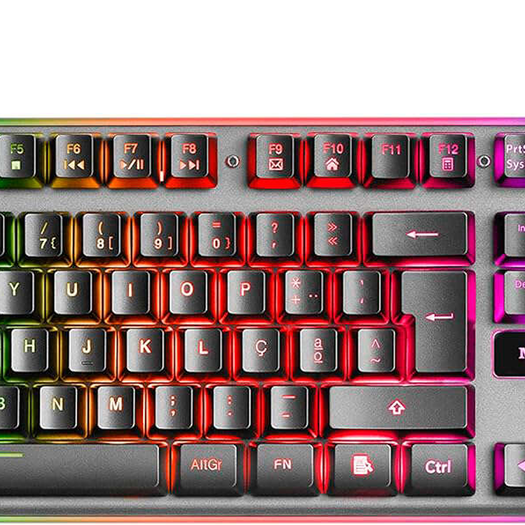 Mars Gaming Teclado Gaming MK220 - Tecnologia H-MECH - Iluminacion FRGB Rainbow - Panel de Aluminio - Base de ABS Reforzado - Portugues - Color Negro 1
