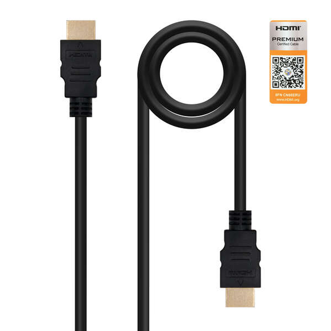 Nanocable Cable HDMI v2.0 Premiun Macho a HDMI v2.0 Premiun Macho 3m - 4K@60Hz 18Gbps - Alta Velocidad - Color Negro 1