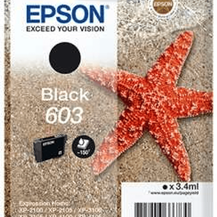 Epson 603 Negro Cartucho de Tinta Original - C13T03U14010 1