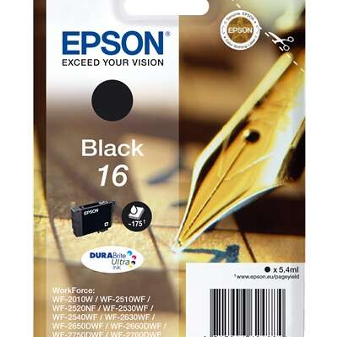 Epson T1621 Negro Cartucho de Tinta Original - C13T16214012 1