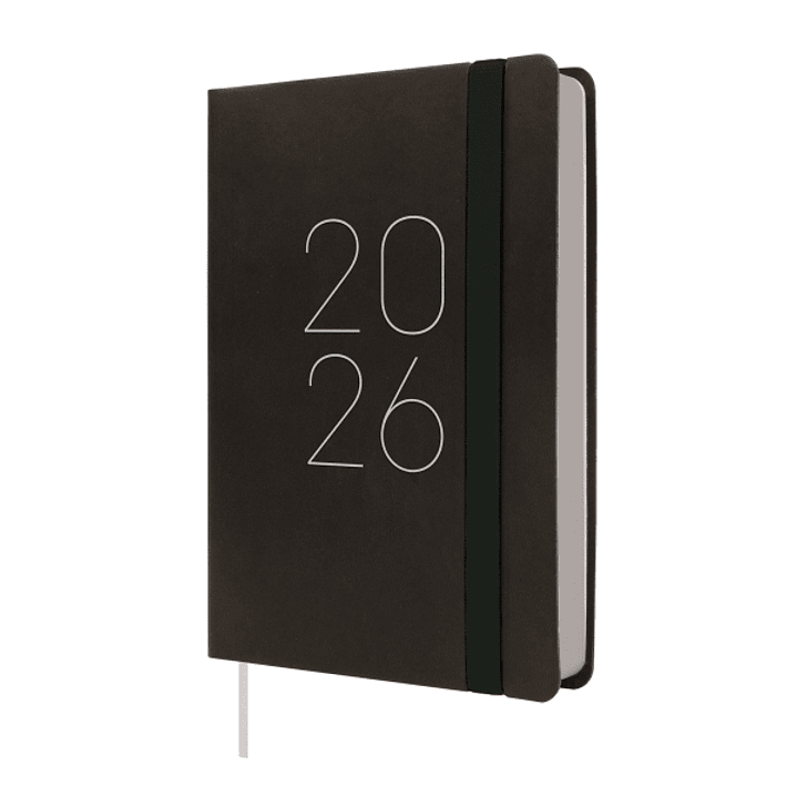 Finocam Flexi Lisa Agenda - Anual 2026 - Tapa Blanda - Formato F4 - 120x23x172mm - 1 Dia por Pagina - Color Negro 1
