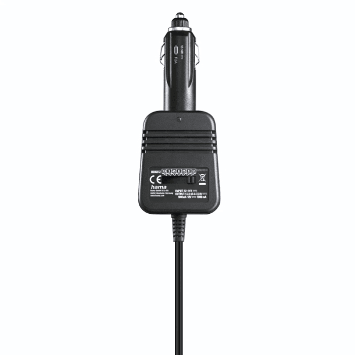 Hama Fuente de Alimentacion para Coche 12W - Pantalla LED - Indicador LED - Voltaje Variable - Color Negro 1