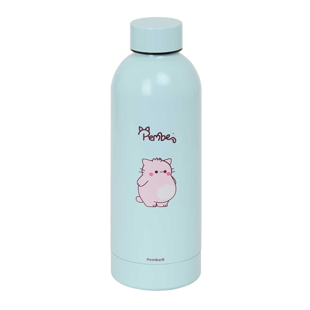Safta Pembe The Pink Cat Botella Termo de 500ml - Acero Inoxidable - 70x225mm - Color Turquesa 1