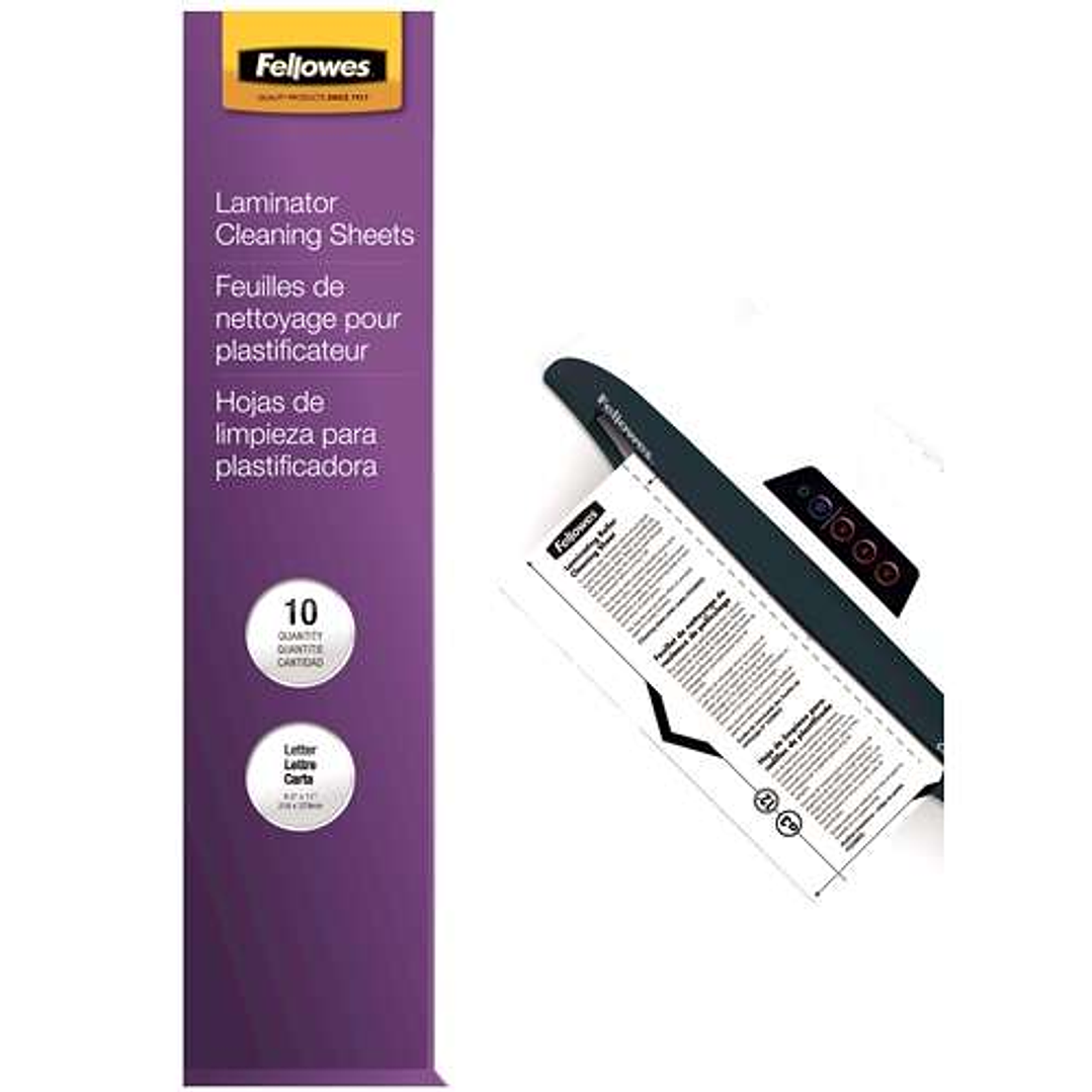 Fellowes Pack de 10 Hojas de Limpieza y Transportador A4 para Plastificadora 1