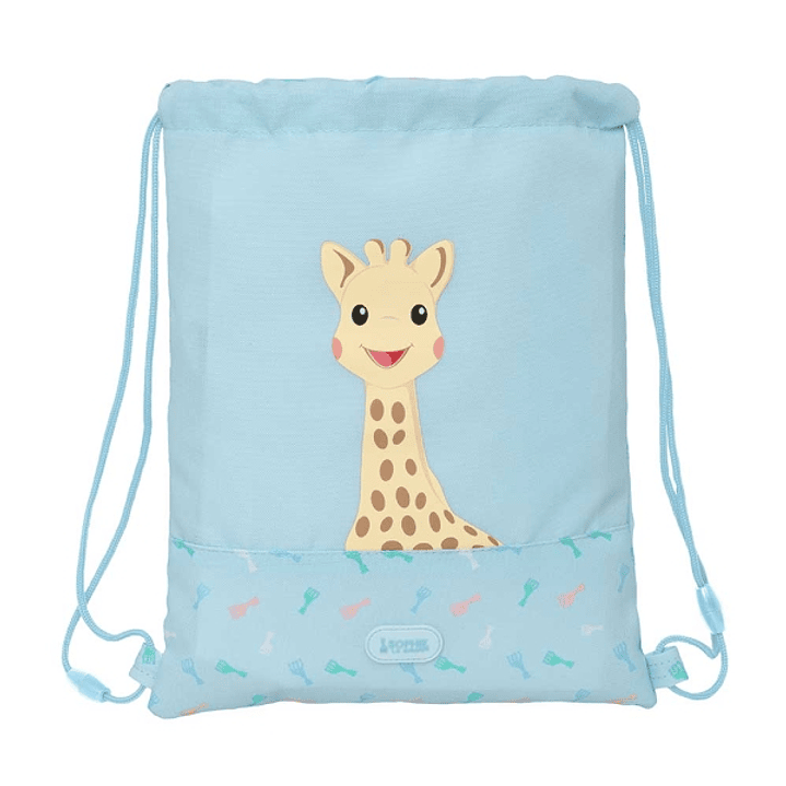 Safta Sophie la Girafe Dreams Saco Plano - Bolsillo con Cremallera - Cierre con Cordones - Material Reciclado - Repelente al Agua - 3L - 260x10x340mm  1