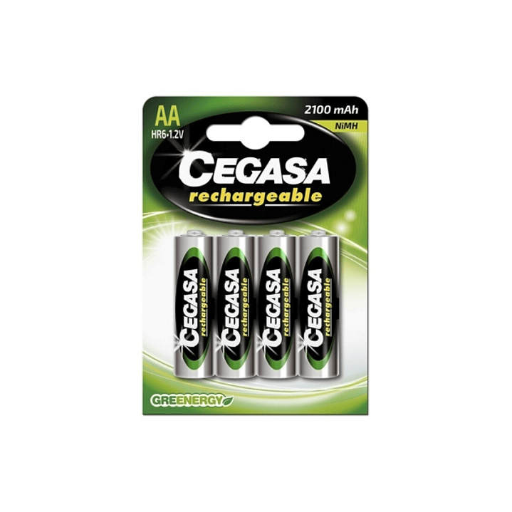 Cegasa Rechargeable Pack de 4 Pilas Recargables AA HR6 2100mAh 1
