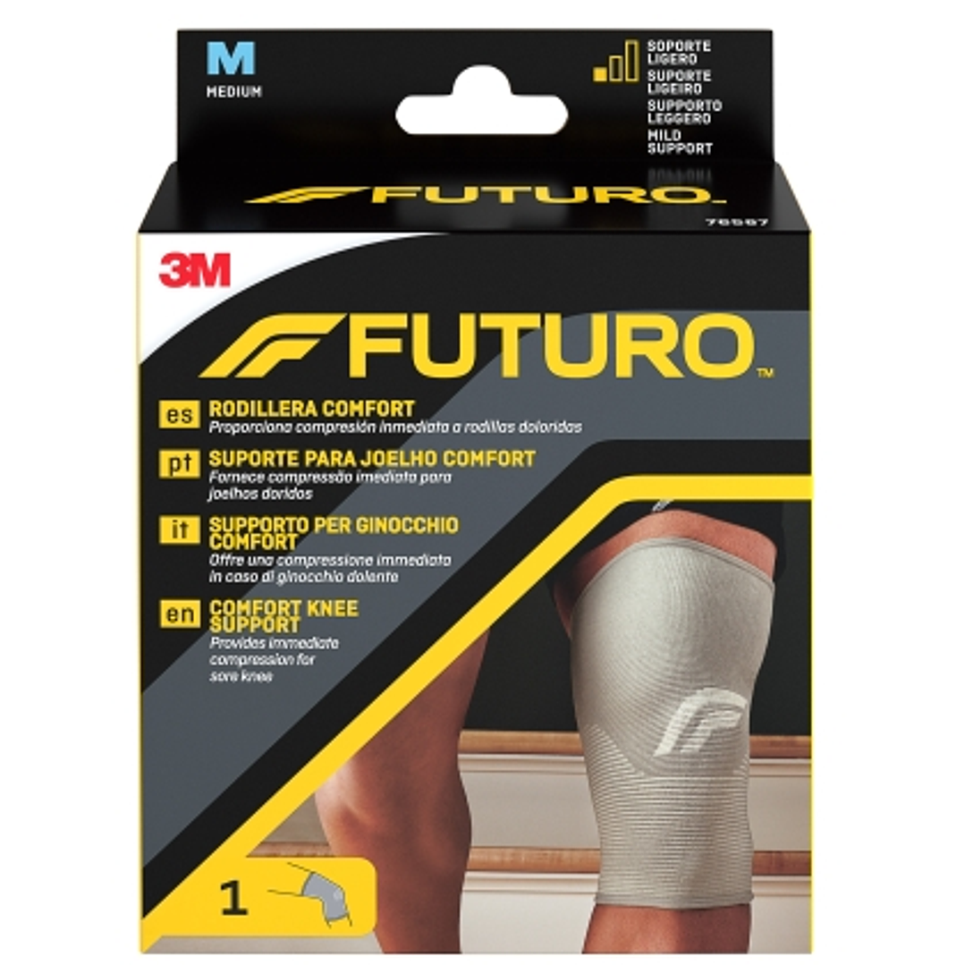 Futuro Comfort Rodillera - Talla M (36.8 - 43.2cm) - Transpirable - Elastico - Color Gris 1