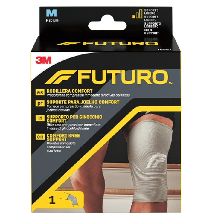 Futuro Comfort Rodillera - Talla M (36.8 - 43.2cm) - Transpirable - Elastico - Color Gris 1