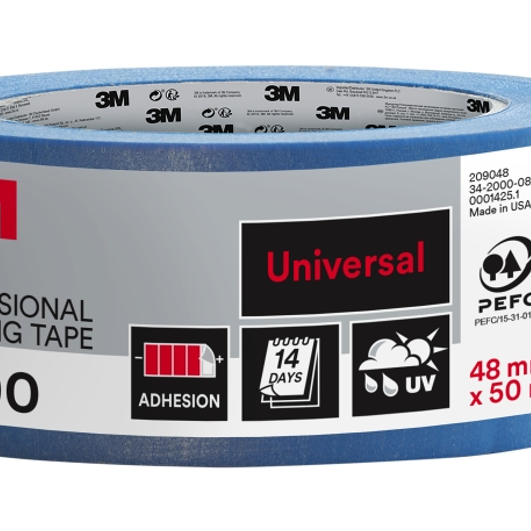 3M Cinta de Enmascarar Profesional - 48mm x 50m - 100% PEFC - Multisuperficie - Color Azul 1