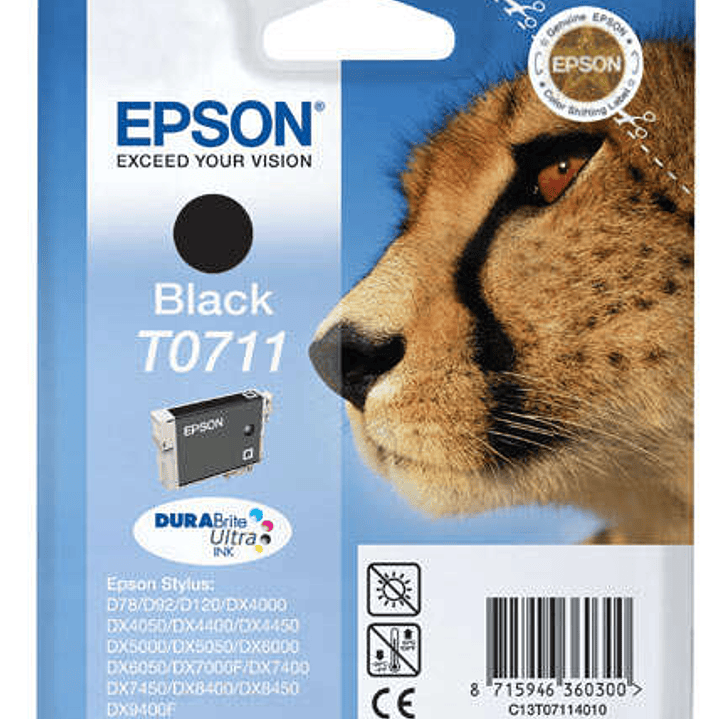 Epson T0711 Negro Cartucho de Tinta Original - C13T07114012 1