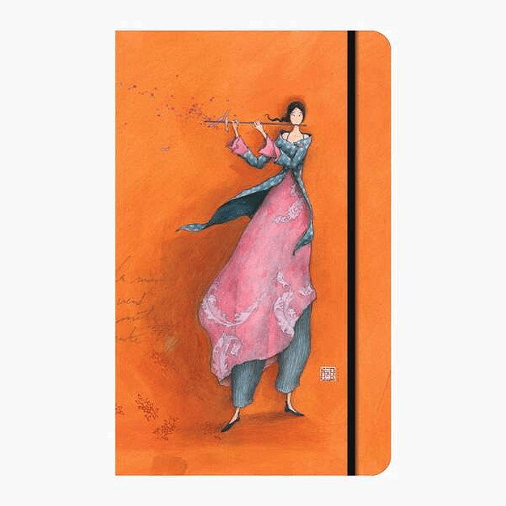 Pictura Gaëlle Boissonnard Cuaderno de Tapa Dura - 13x21cm - Cierre con Cinta Elastica - Cinta de Raso para Marcar La Pagina - 192 Paginas con Lineas 1